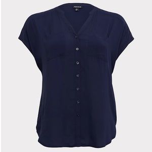 NWT - Torrid Navy Dolman Challis Blouse, Size 3